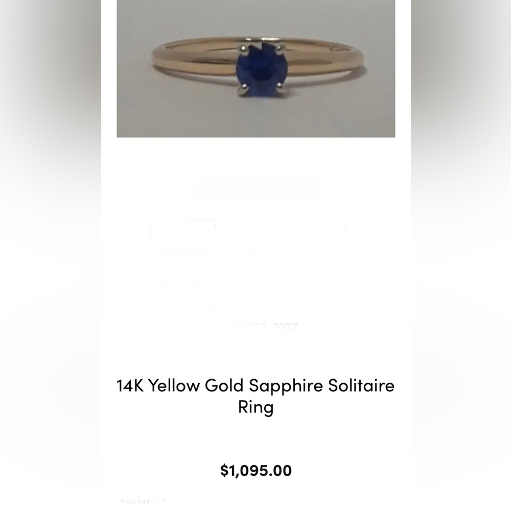14 carat size 9 1/2 blue sapphire ring